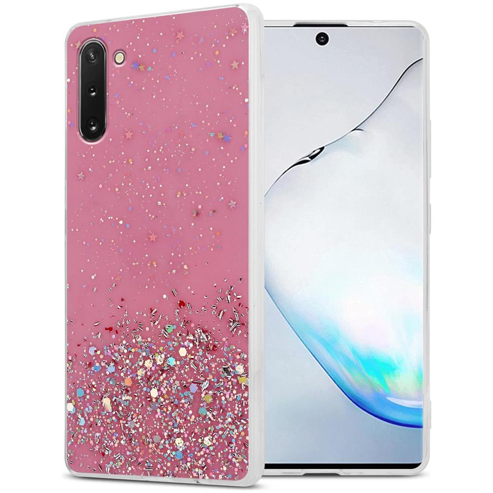Custodia Compatibile Con Samsung Galaxy Note 10 In Rosa Con Glitter - Coperchio Protettivo In Silicone Tpu Flessibile Con Glitter Scintillanti - Foto 1