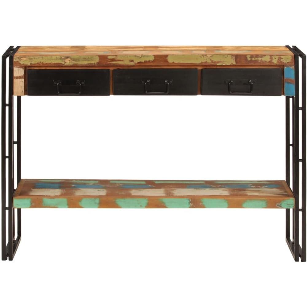 Tavolo Consolle 110x30x76 Cm In Legno Massello Riciclato - Foto 2
