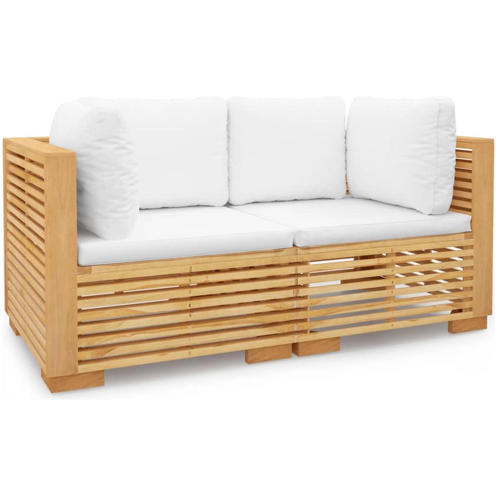 Divani Angolari Da Giardino Con Cuscini 2pz Legno Massello Teak - Foto 2