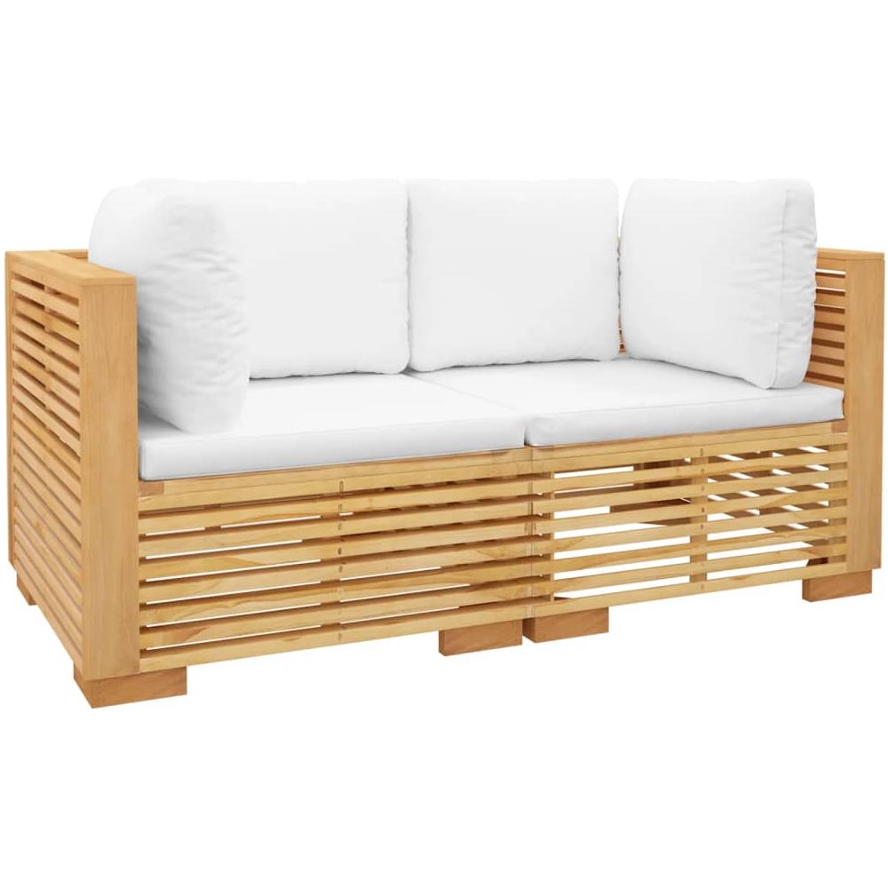 Divani Angolari Da Giardino Con Cuscini 2pz Legno Massello Teak - Foto 3