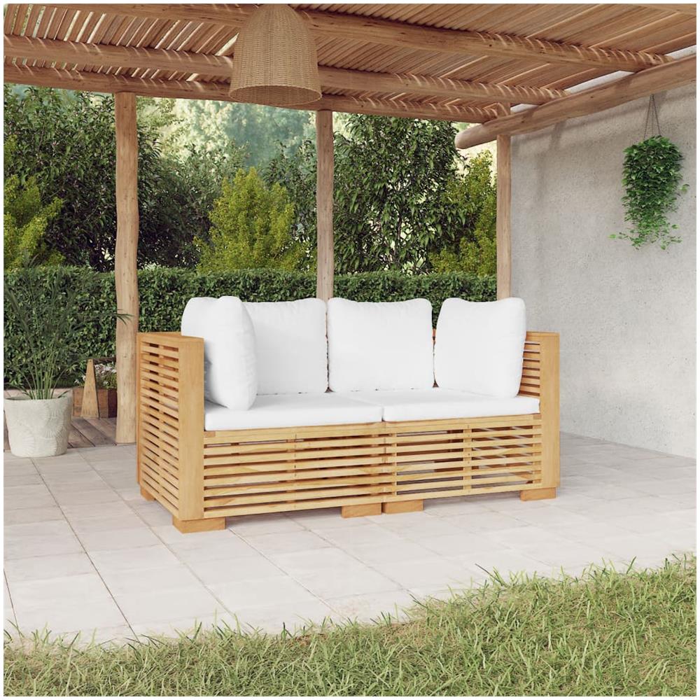 Divani Angolari Da Giardino Con Cuscini 2pz Legno Massello Teak - Foto 1