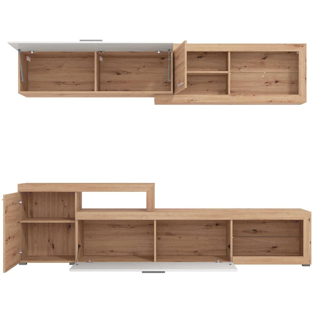 Billie - Parete Attrezzata Quattro Ante Moderna Minimal In Legno - Foto 2