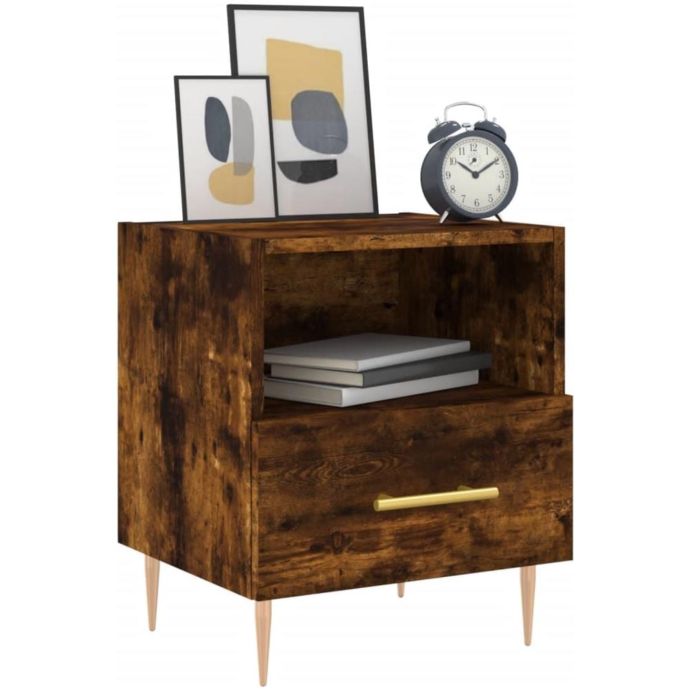 Comodini 2 Pz Rovere Fumo 40x35x47,5 Cm In Legno Multistrato - Foto 3