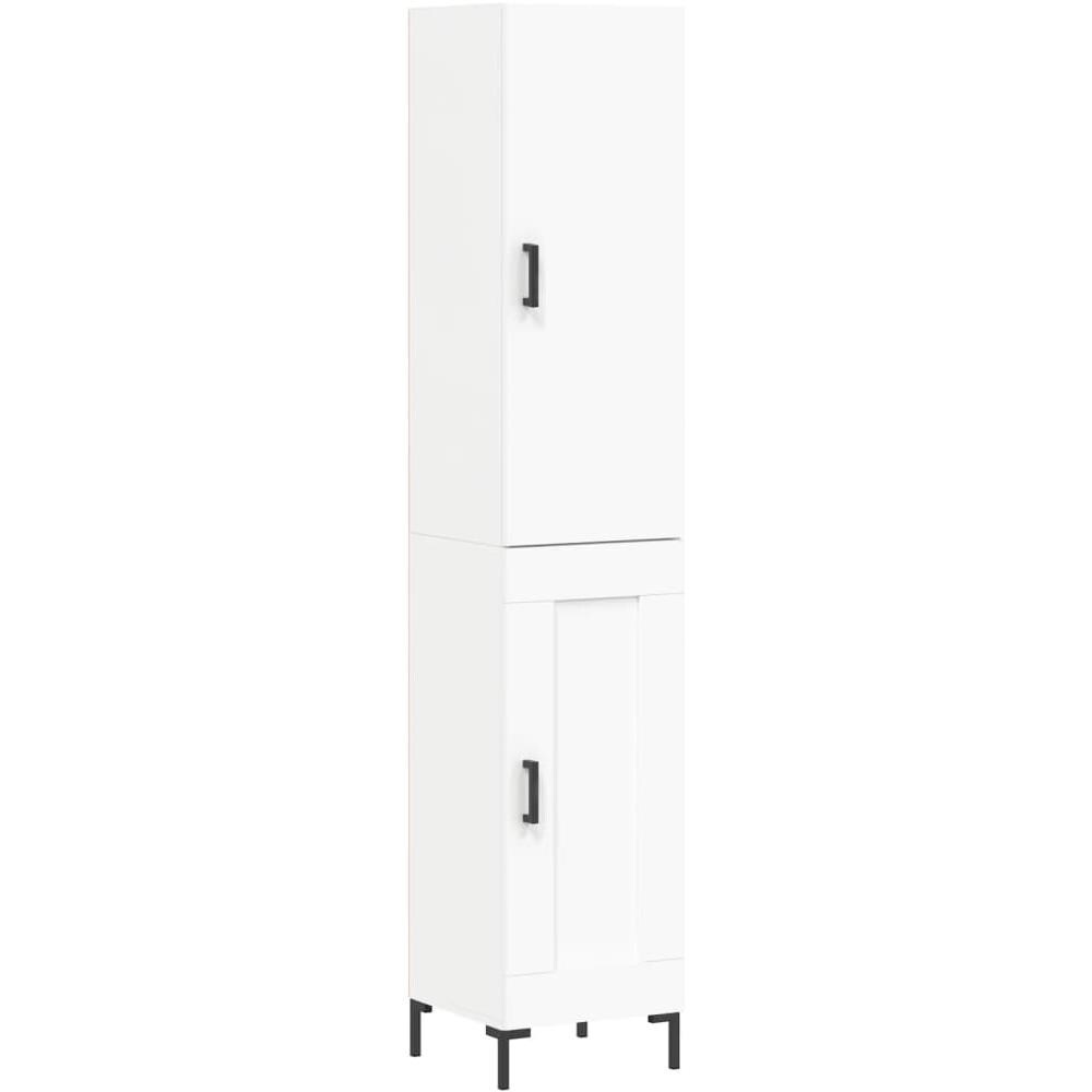 Credenza Bianca 34,5x34x180 Cm In Legno Multistrato - Foto 2
