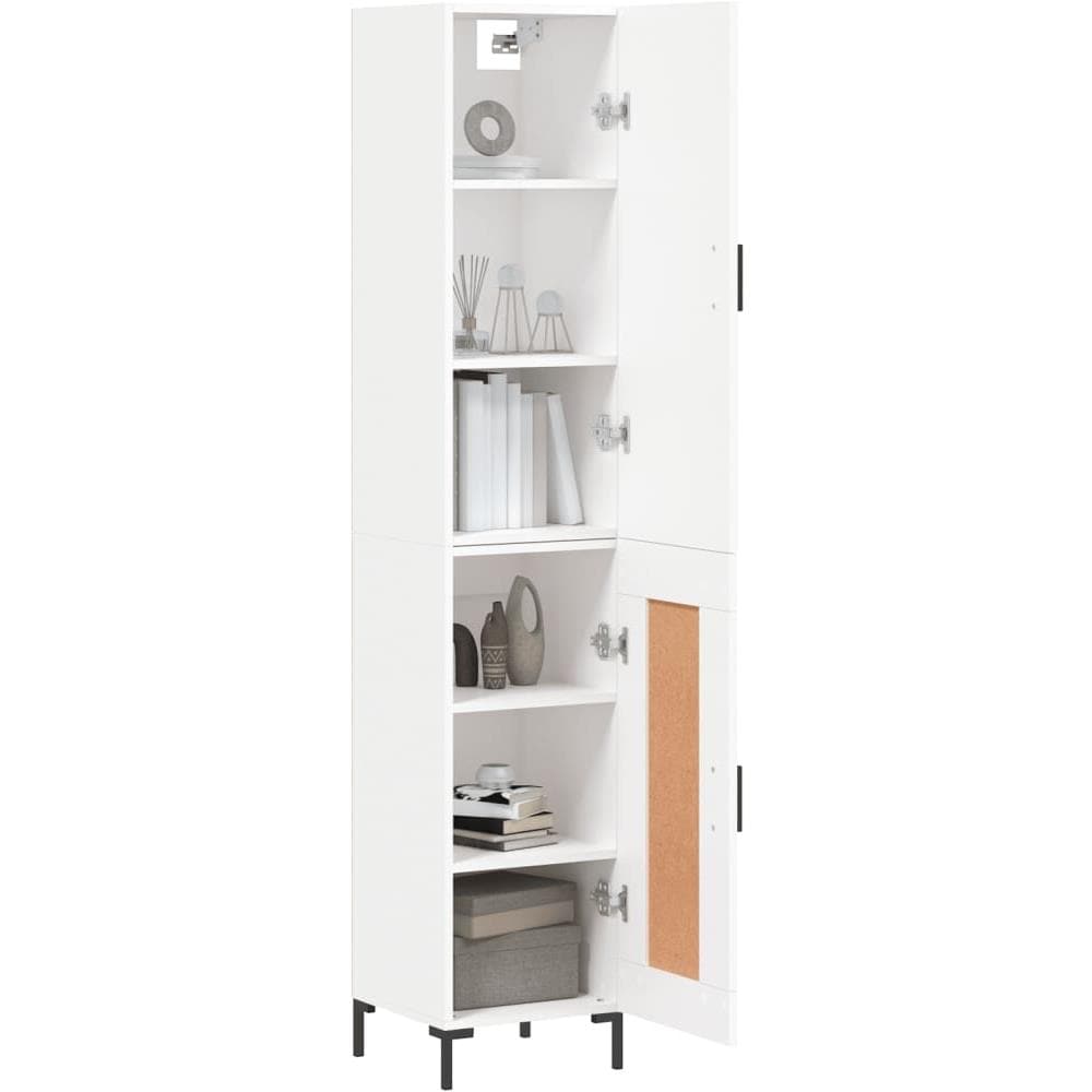 Credenza Bianca 34,5x34x180 Cm In Legno Multistrato - Foto 3