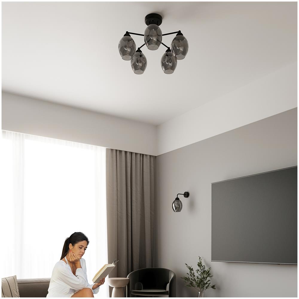 Lampada Da Parete Fillan 1 Nero Sl. 1143 - Moderno Lampade Da Parete Nero 29x25x15 Cm - Foto 1