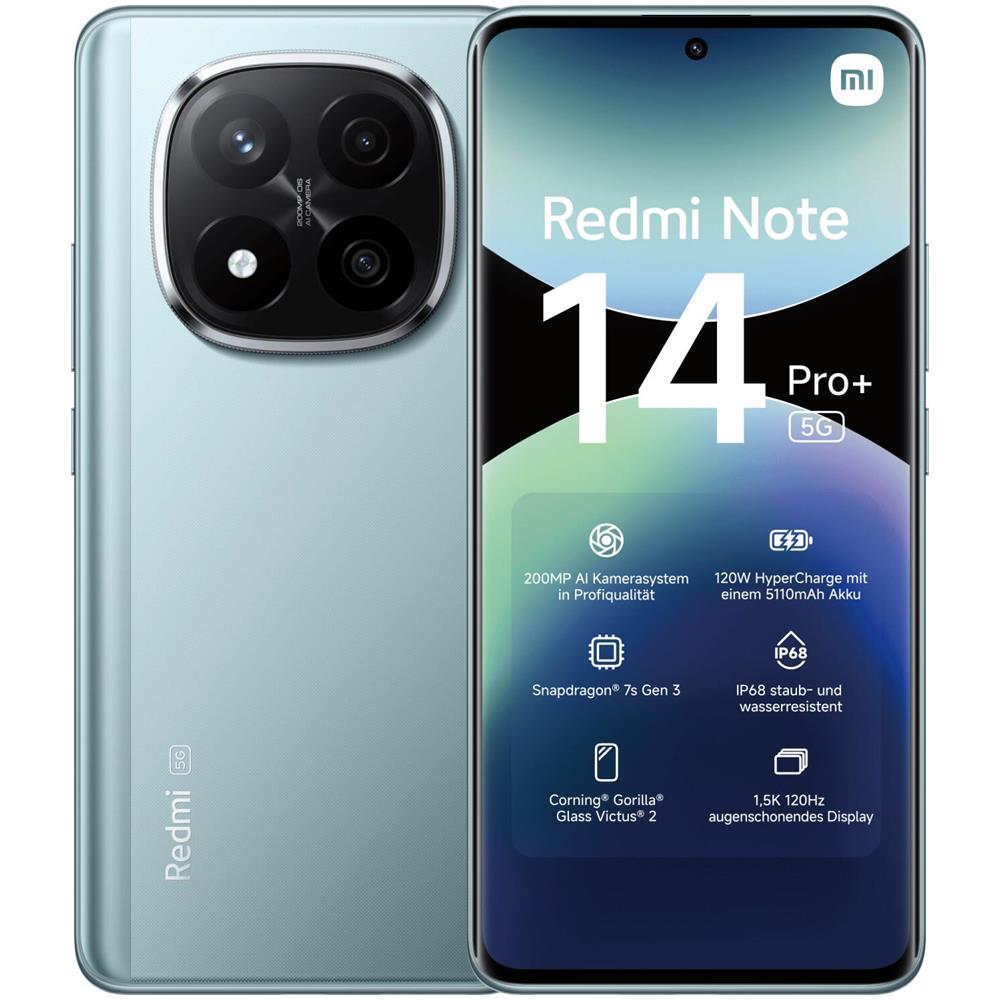 Redmi Note 14 Pro+ 5G 256GB 8GB Ram Display 6.67" Main Camera 200MP Doppia SIM USB tipo-C Snapdragon 7s Gen 3 Android 5110 mAh Frost Blue - Foto 1