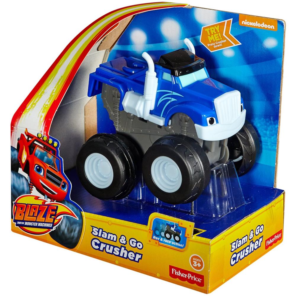 BLAZE CGK24 Fisher-Price Crusher Schiaccia e Sfreccia Veicolo Blu automobilina