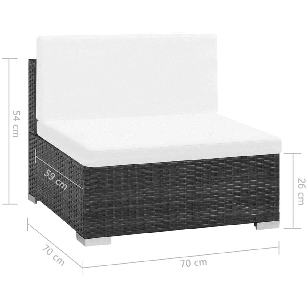 Set Divano Da Giardino 19 Pz In Polyrattan Nero - Foto 7