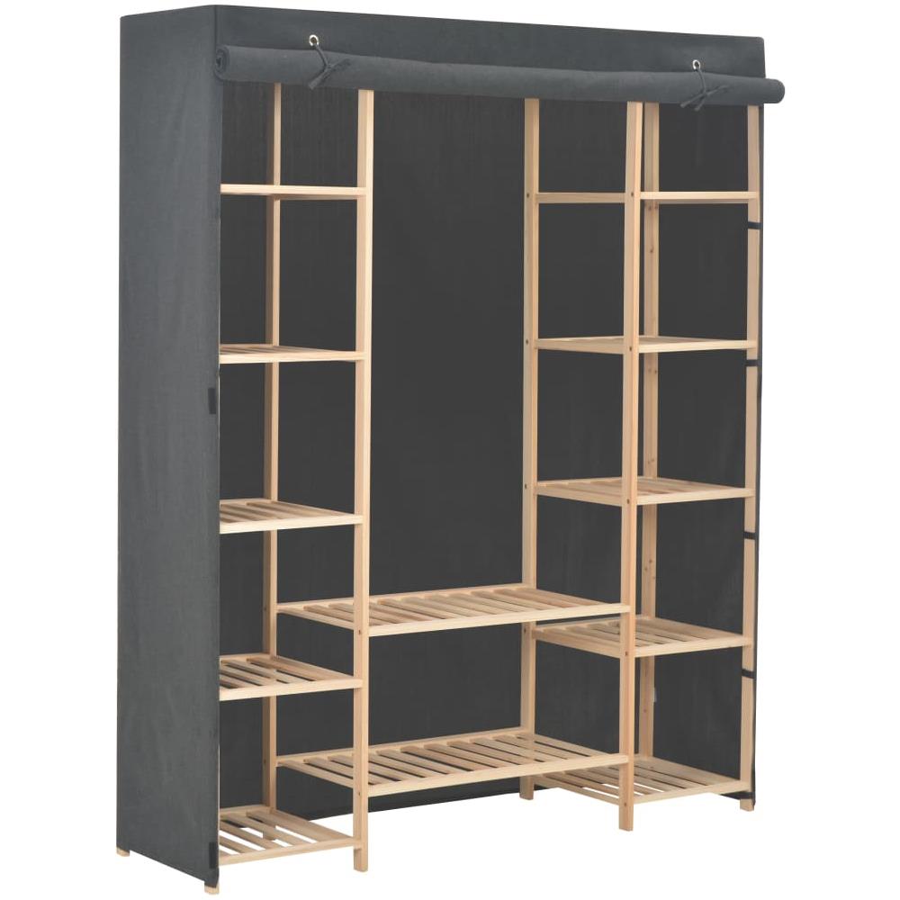 Armadio Grigio 135x40x170 Cm In Tessuto - Foto 1