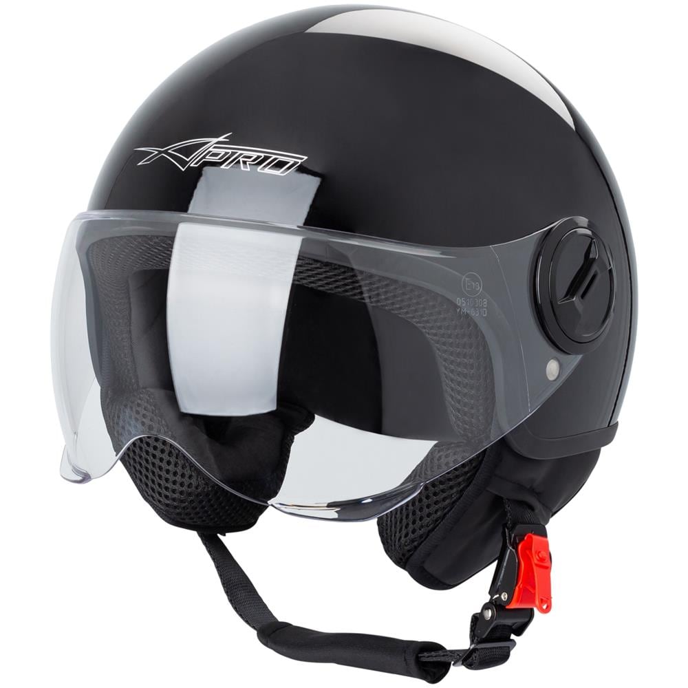 Casco Jet Demi Urban Moto Omologato Ece 22 Visiera Avio Sferica Sonicmoto Nero M - Foto 1