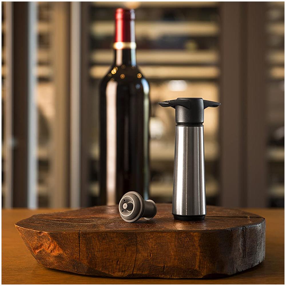 Pompa Salvavino Con Tappi Per Il Vuoto Vacu Vin Grigio - Foto 2