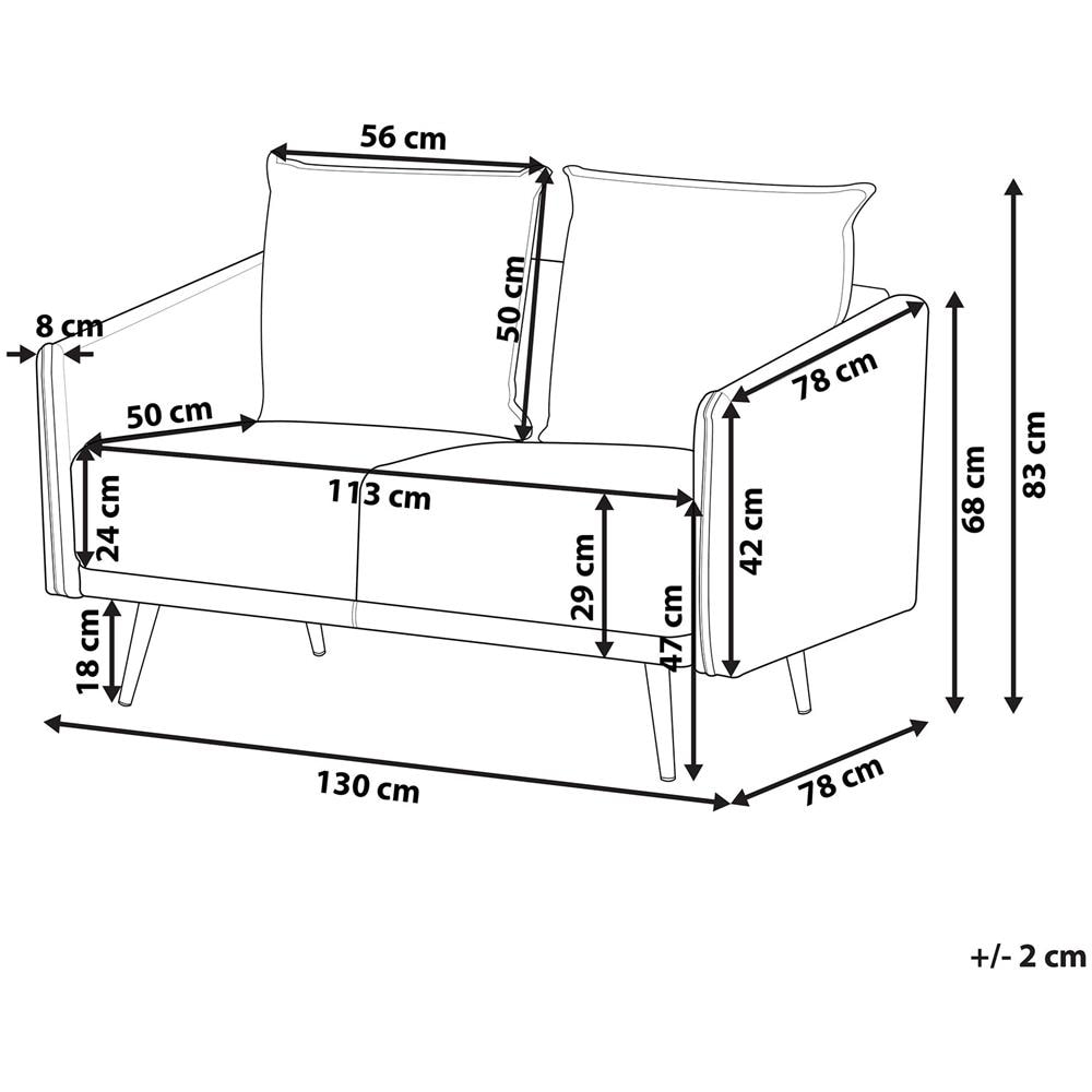 Divano A 2 Posti In Velluto Grigio Maura - Foto 2