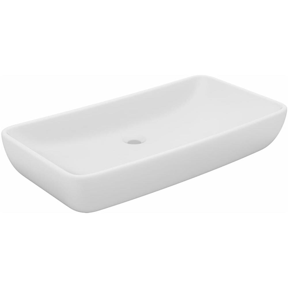 Lavandino Luxury Rettangolare Bianco Opaco 71x38cm Ceramica - Foto 1