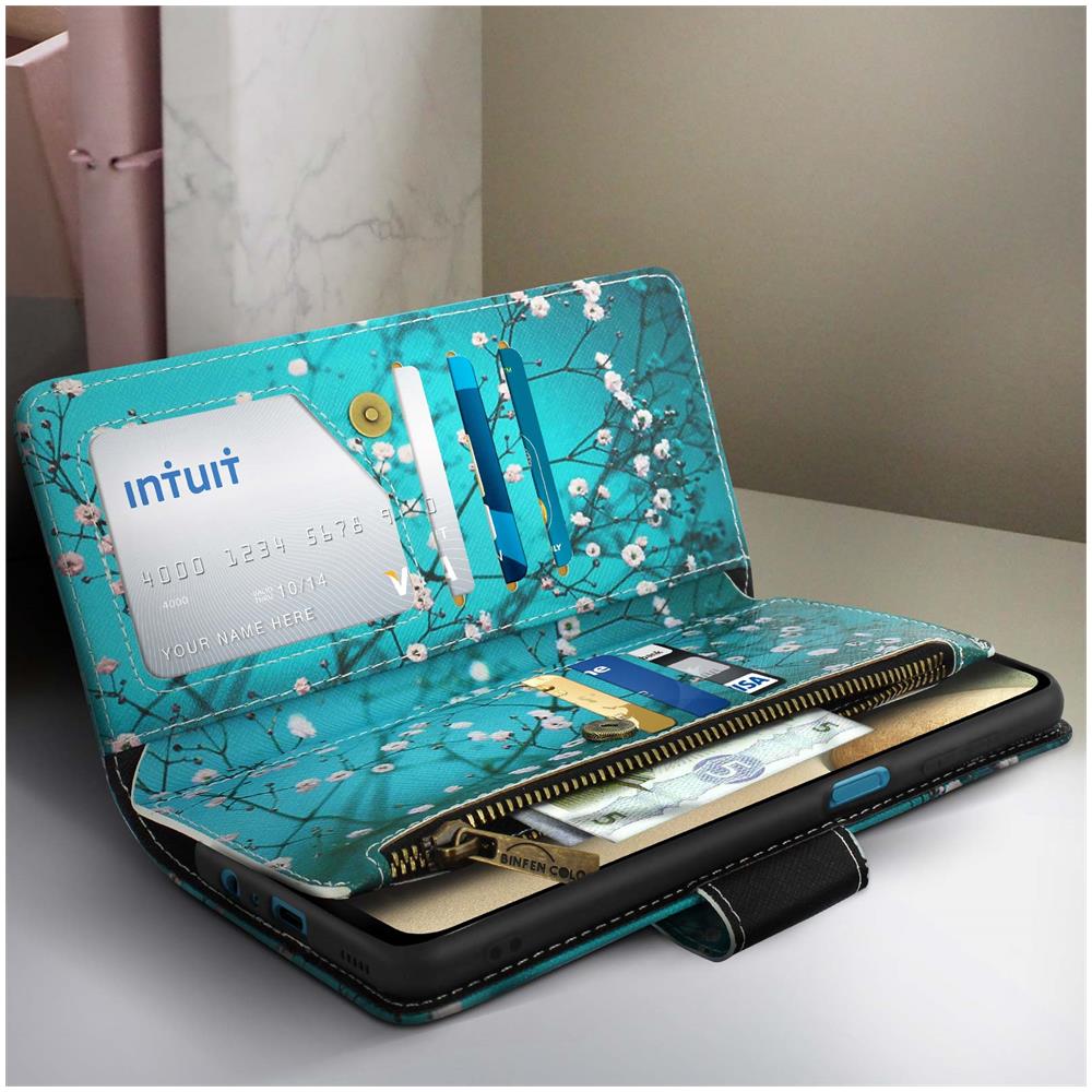 Custodia Samsung Galaxy A12 Copertina Multiscomparto Supporto Fiori Ciliegio - Foto 2