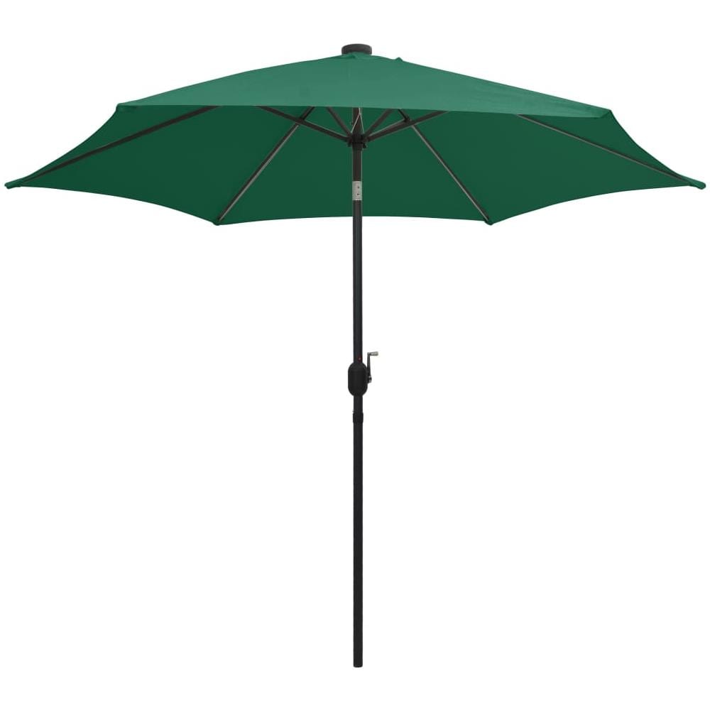 Ombrellone con Luci a LED e Palo Alluminio 300 cm Verde - Foto 2