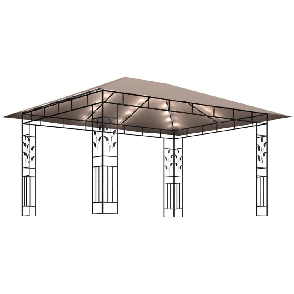 Gazebo con Zanzariera Luci LED 4x3x2,73 m Grigio Talpa - Foto 2