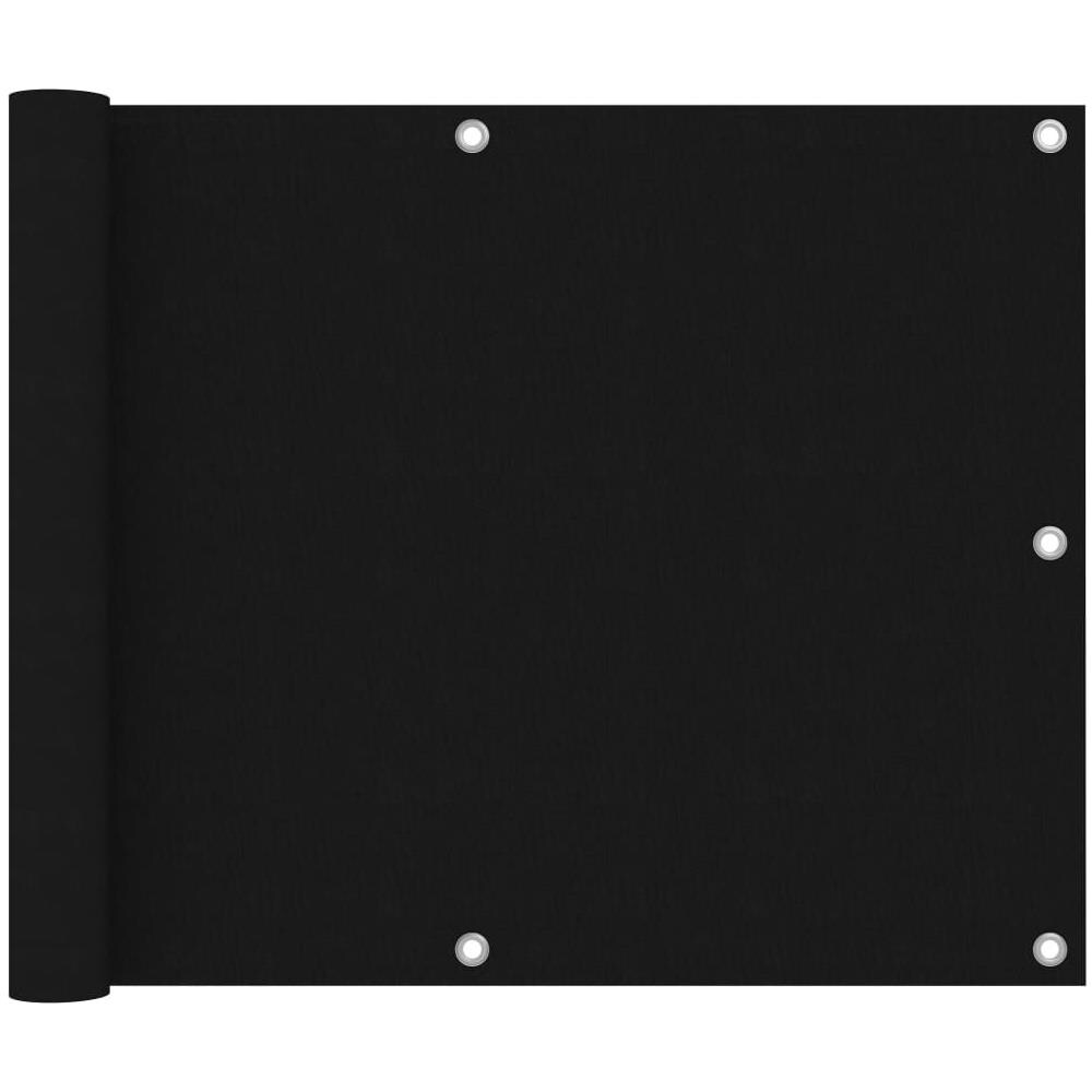 Paravento da Balcone Nero 75x500 cm in Tessuto Oxford - Foto 1