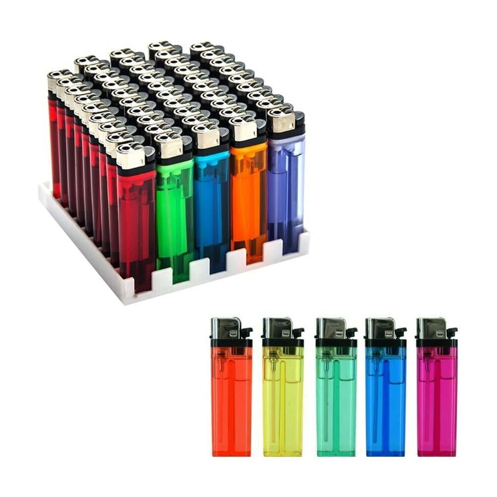 Stock 50 Pezzi Accendini Colorati Accendino Con Fiamma Regolabile - Foto 1