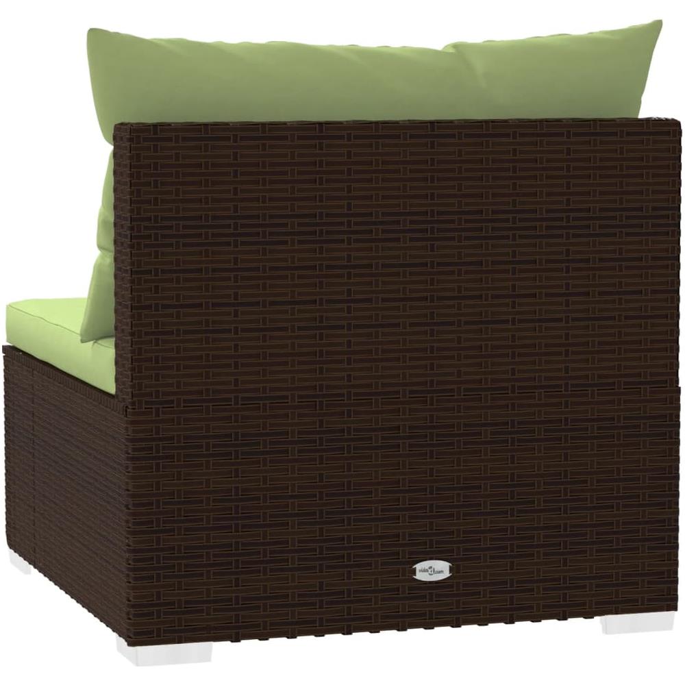 Divano A 3 Posti Con Cuscini In Polyrattan Marrone - Foto 7