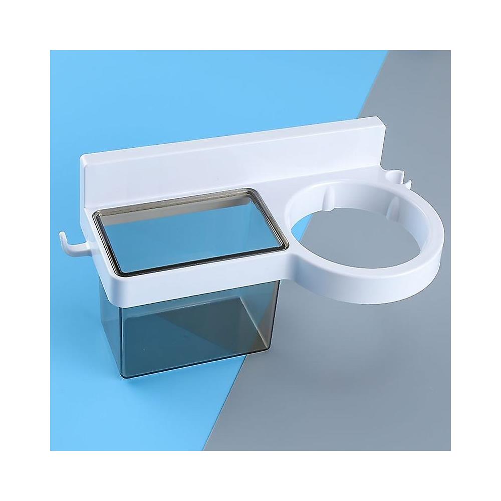 HTN Porta Asciugatrice Per Capelli Supporto Per Asciugatrice Per Capelli Montato A Parete Con Secchio Di Conservazione Supporto Per Asciugacapelli Senza Perforazione Per L'asciugacapelli Di Conservazione 19*10*8 Cm Marrone J IV10678