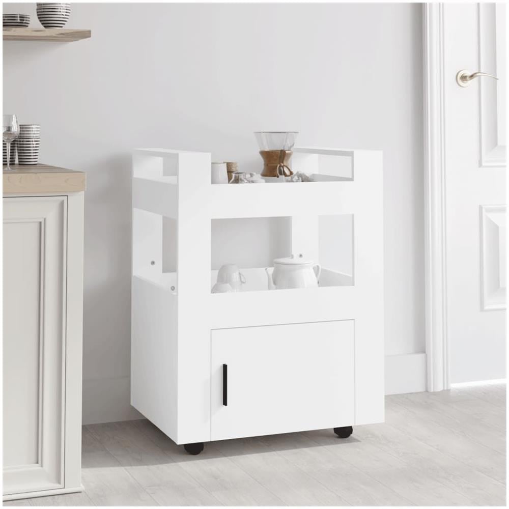 Carrello Da Cucina Bianco 60x45x80 Cm In Legno Multistrato - Foto 1