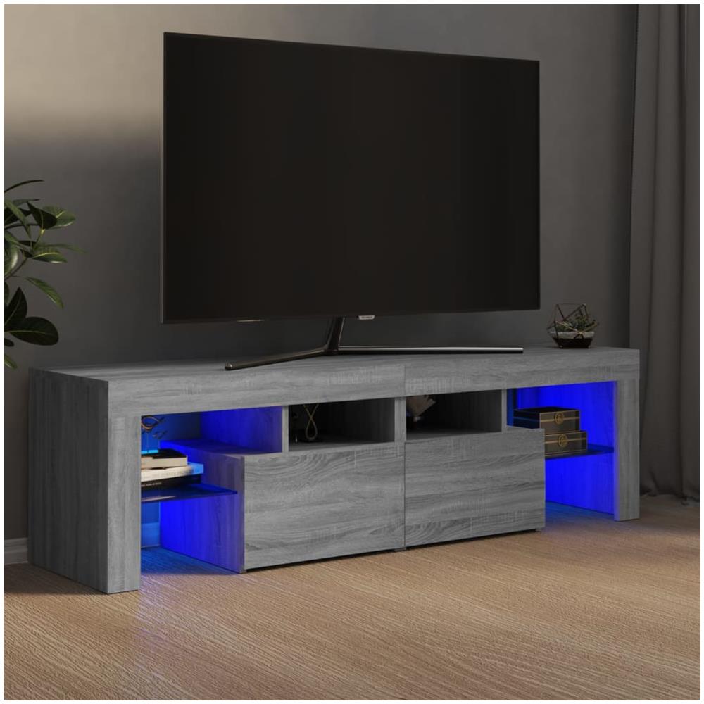 Mobile Porta Tv Con Luci Led Grigio Sonoma 140x36,5x40 Cm - Foto 1