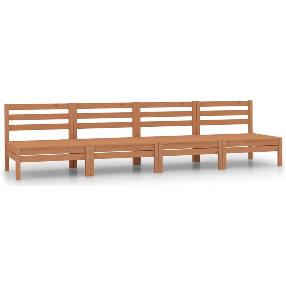 Set Divani Da Giardino 4 Pz Miele In Legno Massello Di Pino - Foto 2