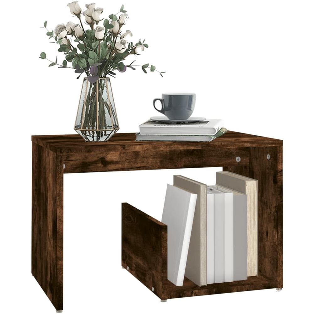 Tavolino Rovere Fumo 59x36x38 Cm In Legno Multistrato - Foto 3