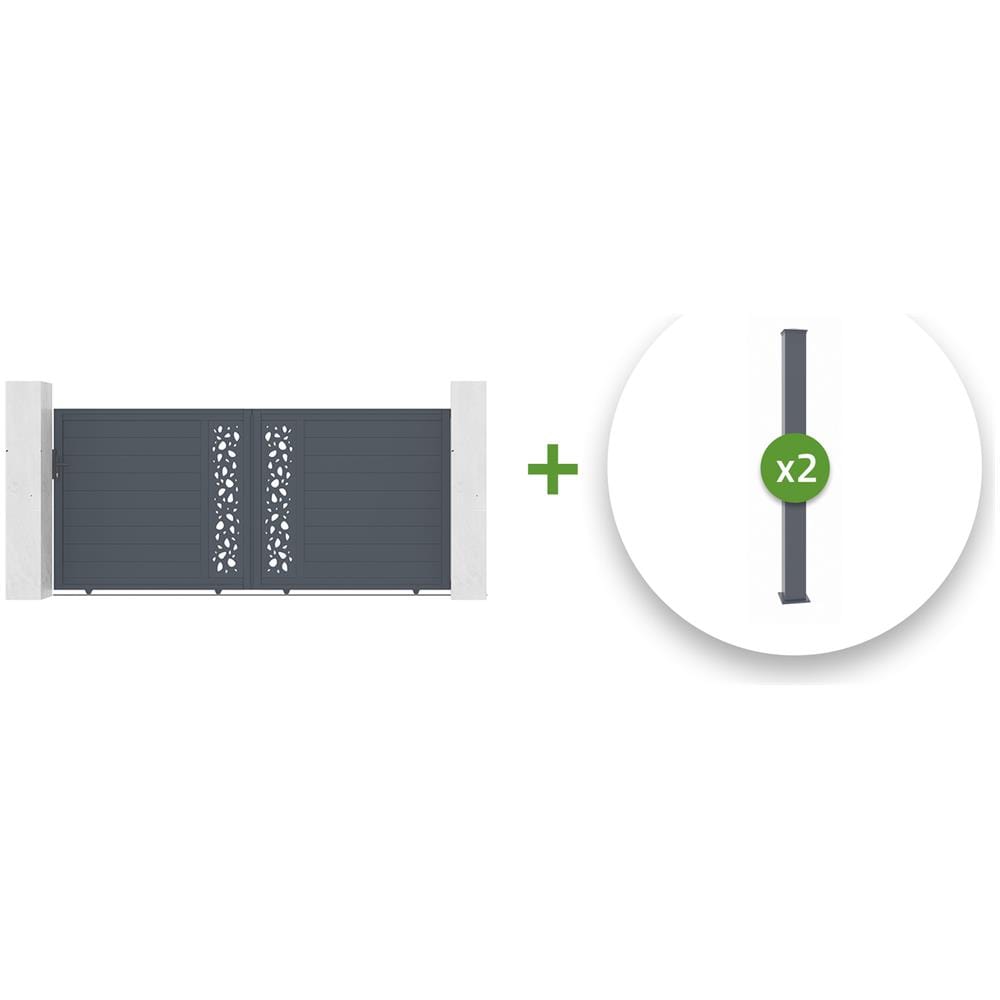 Sunny 350c160 Pacchetto Cancello Scorrevole 3,5m + 2 Pali H. 190cm - Foto 1