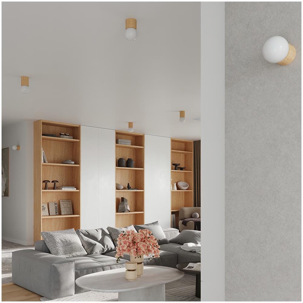 Lampada A Soffitto Boomo 12 Sl. 1191 - Moderno Lampade Da Soffitto Legno Naturale 23x12x12 Cm - Foto 7