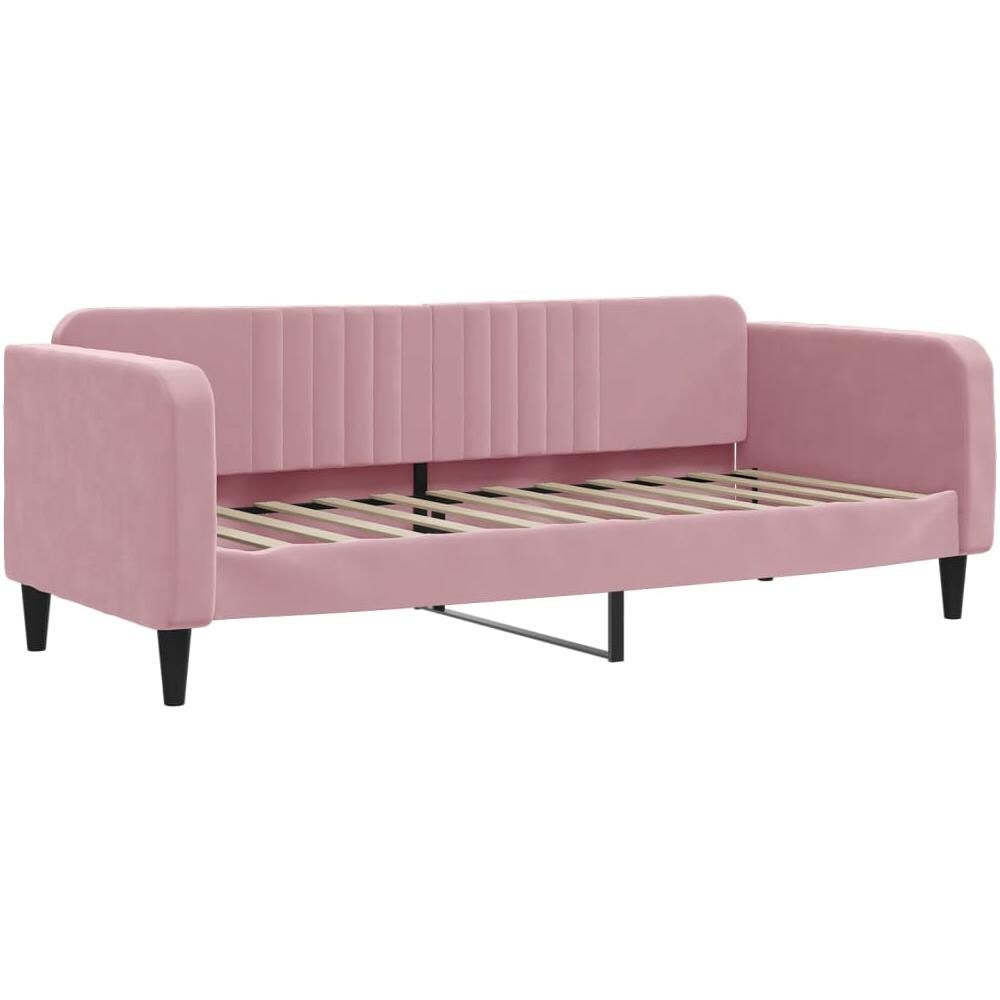 Letto Da Giorno Rosa 80x200 Cm In Velluto - Foto 1
