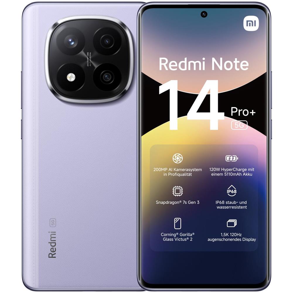 Note 14 Pro+ 5G 256GB 8GB Ram Display 6.67" Main Camera 200MP Doppia SIM USB tipo-C 5110 mAh Lavender Purple - Foto 1