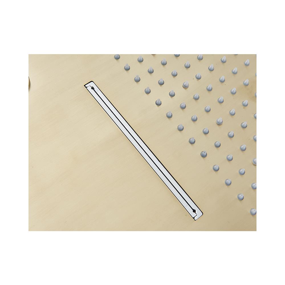 Set miscelatore doccia, Blackswan, tipo M191, modello oro opaco, con 2 vie e soffione doccia a 2 modalità, termostato, telecomando e illuminazione a LED, misura 50 cm - Foto 2