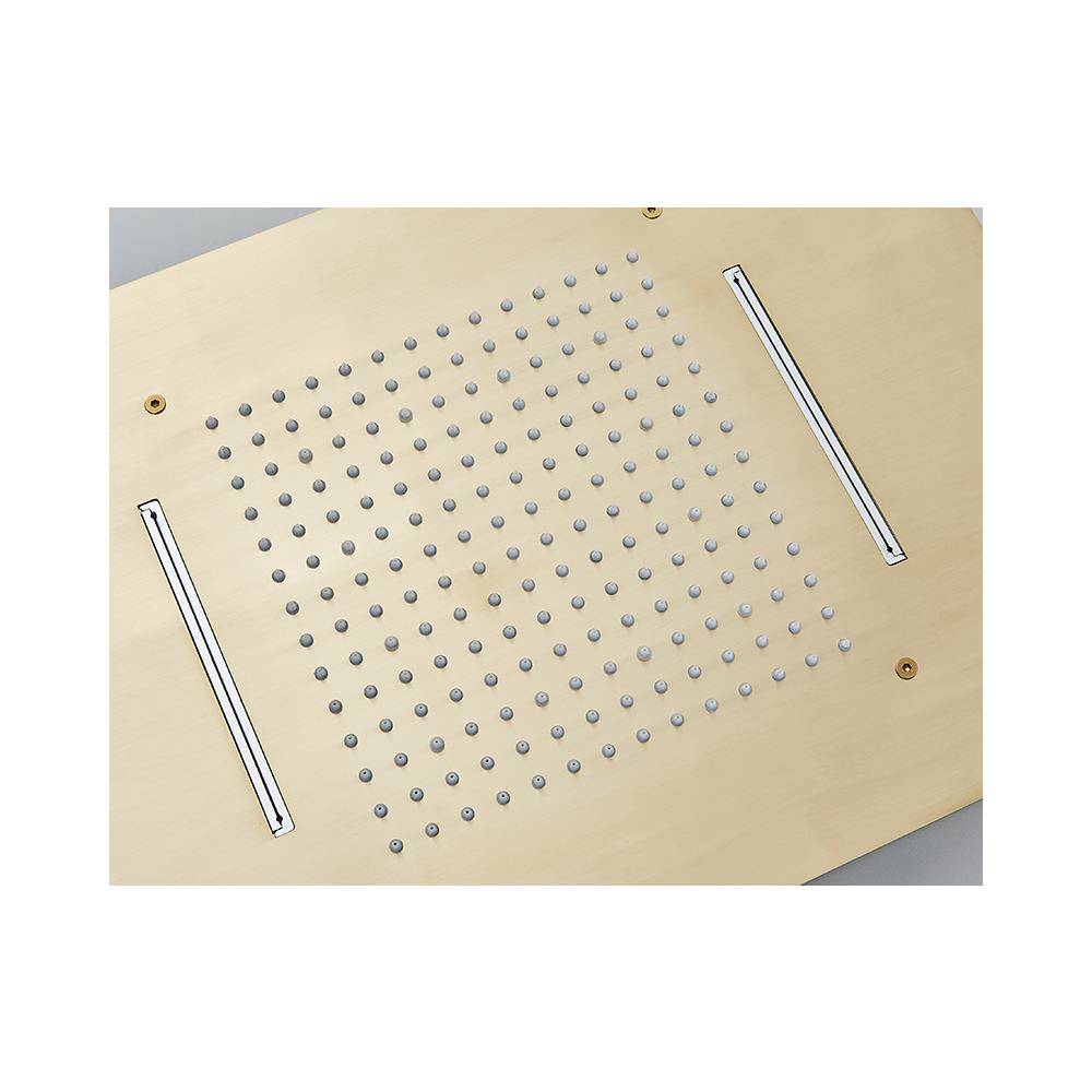 Set miscelatore doccia, Blackswan, tipo M191, modello oro opaco, con 2 vie e soffione doccia a 2 modalità, termostato, telecomando e illuminazione a LED, misura 50 cm - Foto 4