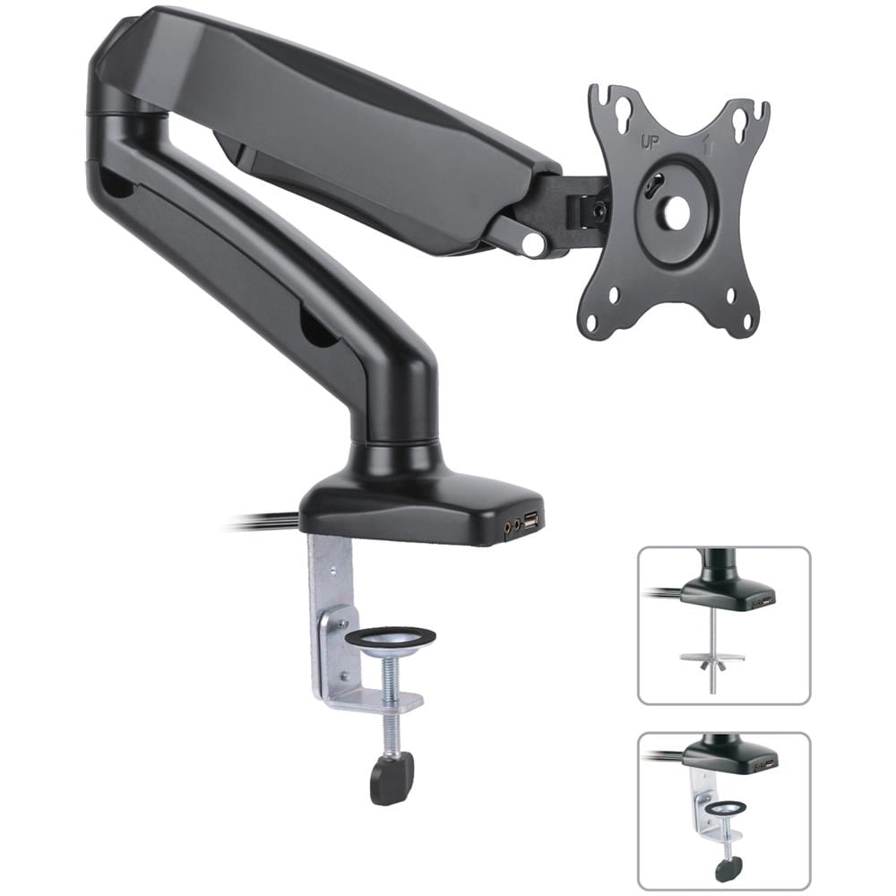 ICA-LCD 514 - Supporto da Scrivania per Monitor 13-27'' con USB e audio - Foto 2