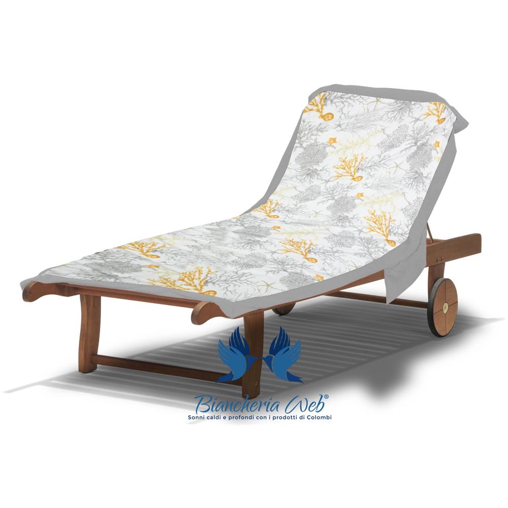 Telo Mare In Microfibra Da Lettino Con Cuscino Modello Comodo Coralli Telo Mare Grigio - Foto 1