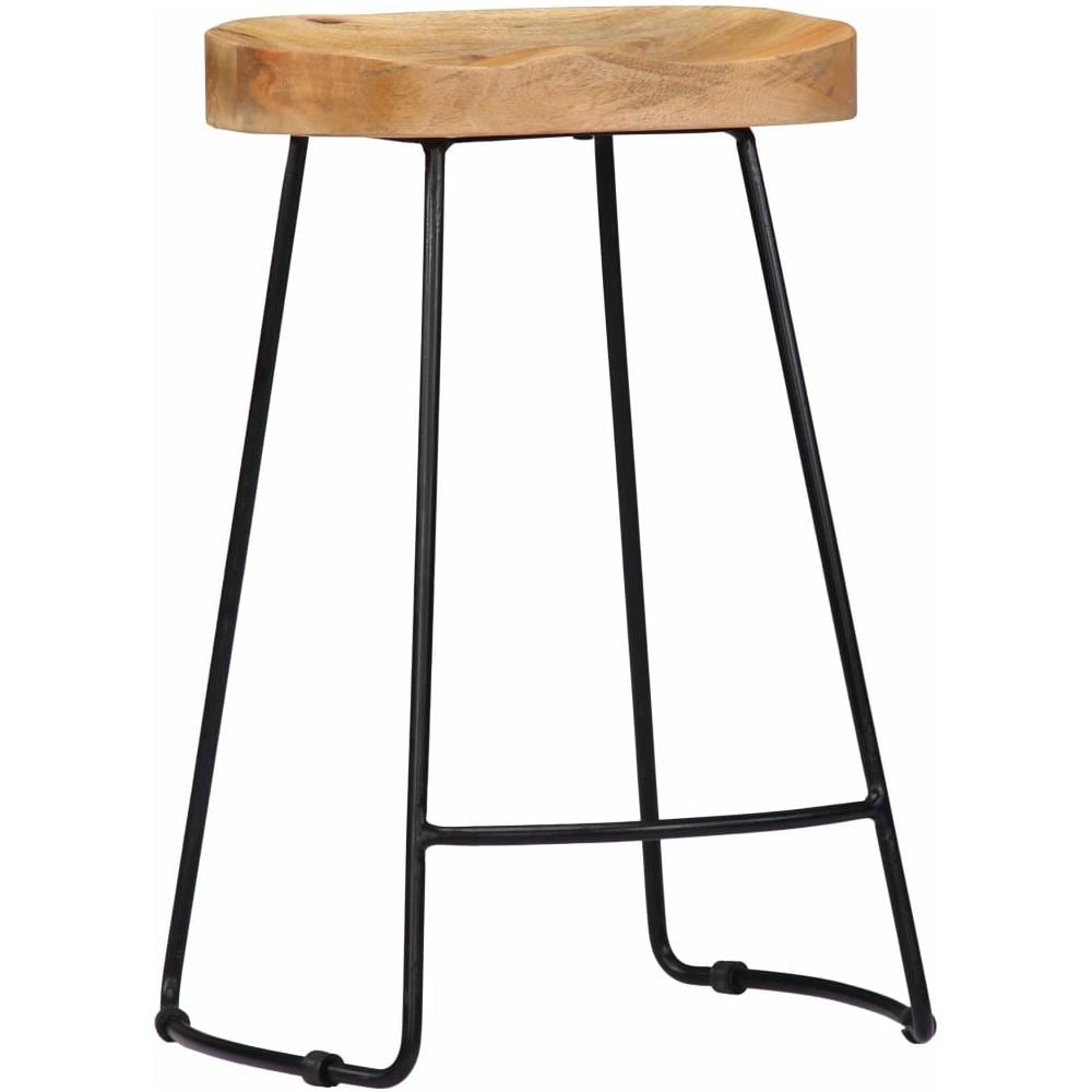 Sgabelli Da Bar Gavin 2 Pz In Legno Massello Di Mango - Foto 2