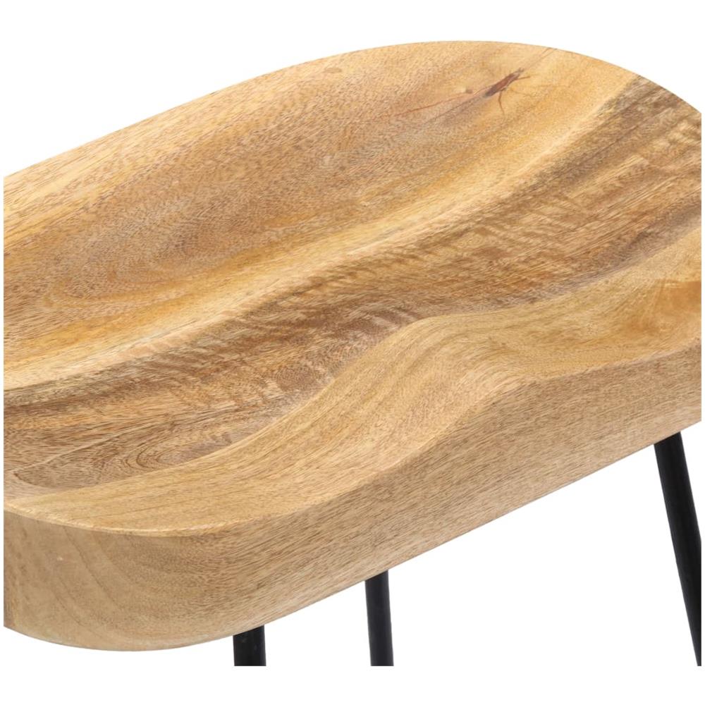 Sgabelli Da Bar Gavin 2 Pz In Legno Massello Di Mango - Foto 9