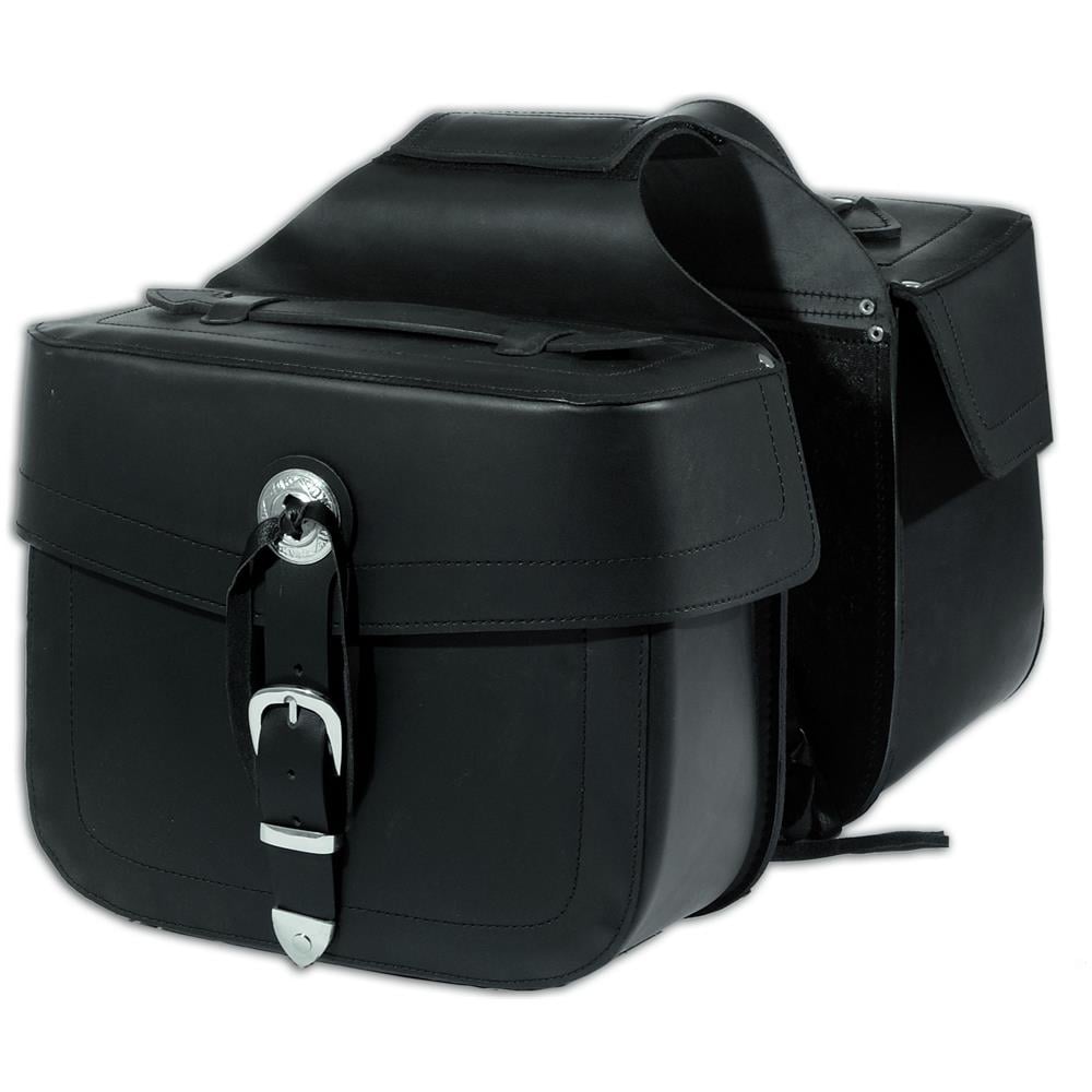 Borsa Bisaccie Laterali Universali Moto Custom Chopper Bobber Nero - Foto 1