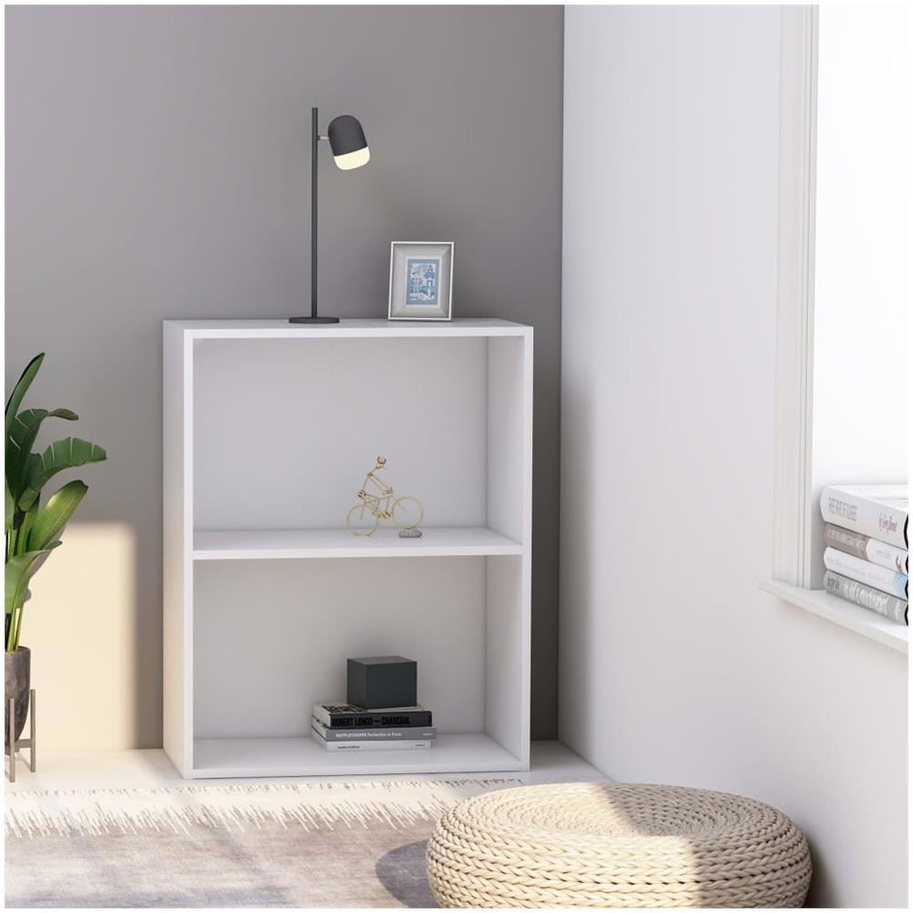 Libreria A 2 Ripiani Bianca 60x30x76,5 Cm In Truciolato - Foto 1
