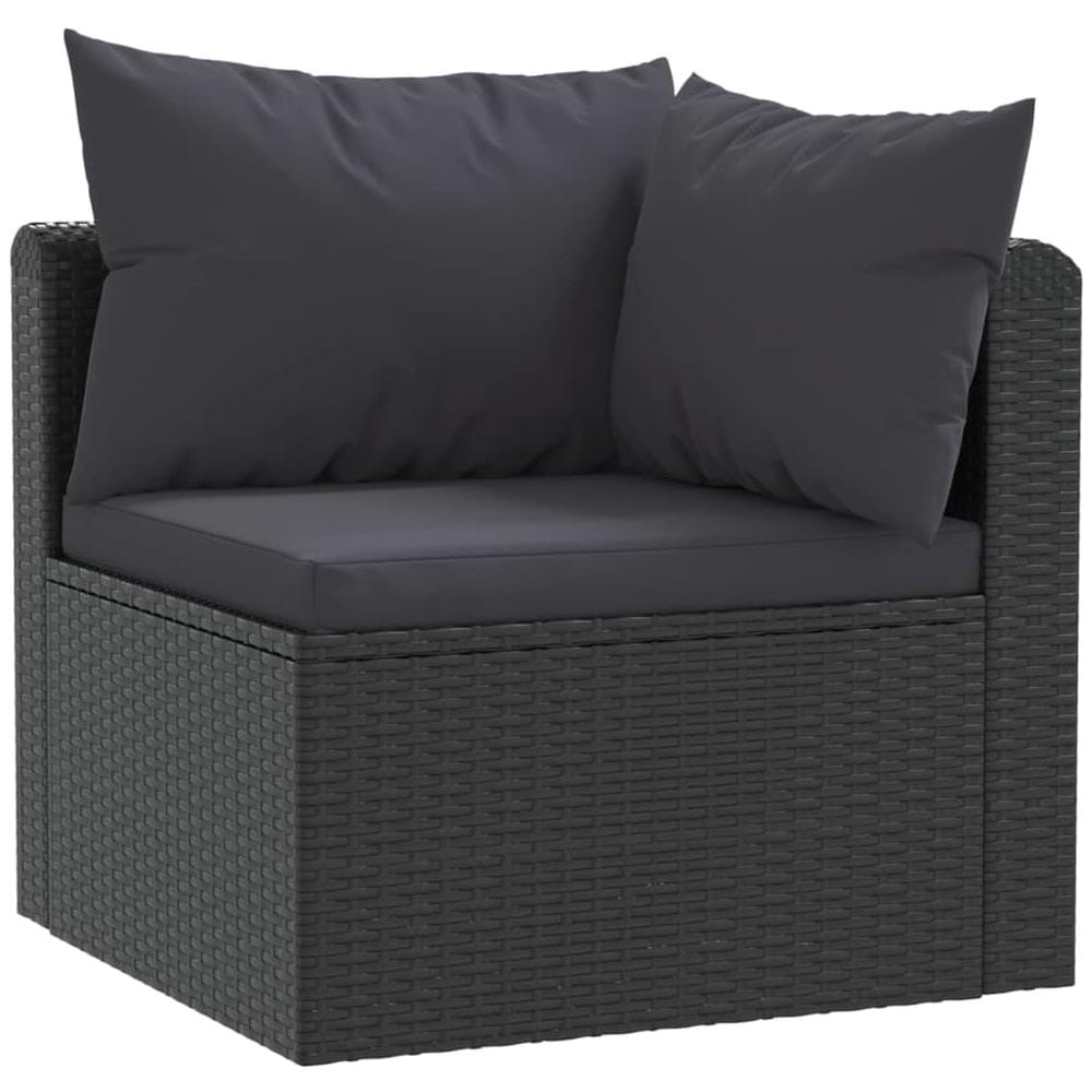 Set Divani Da Giardino 2 Pz Con Cuscini In Polyrattan Nero - Foto 4