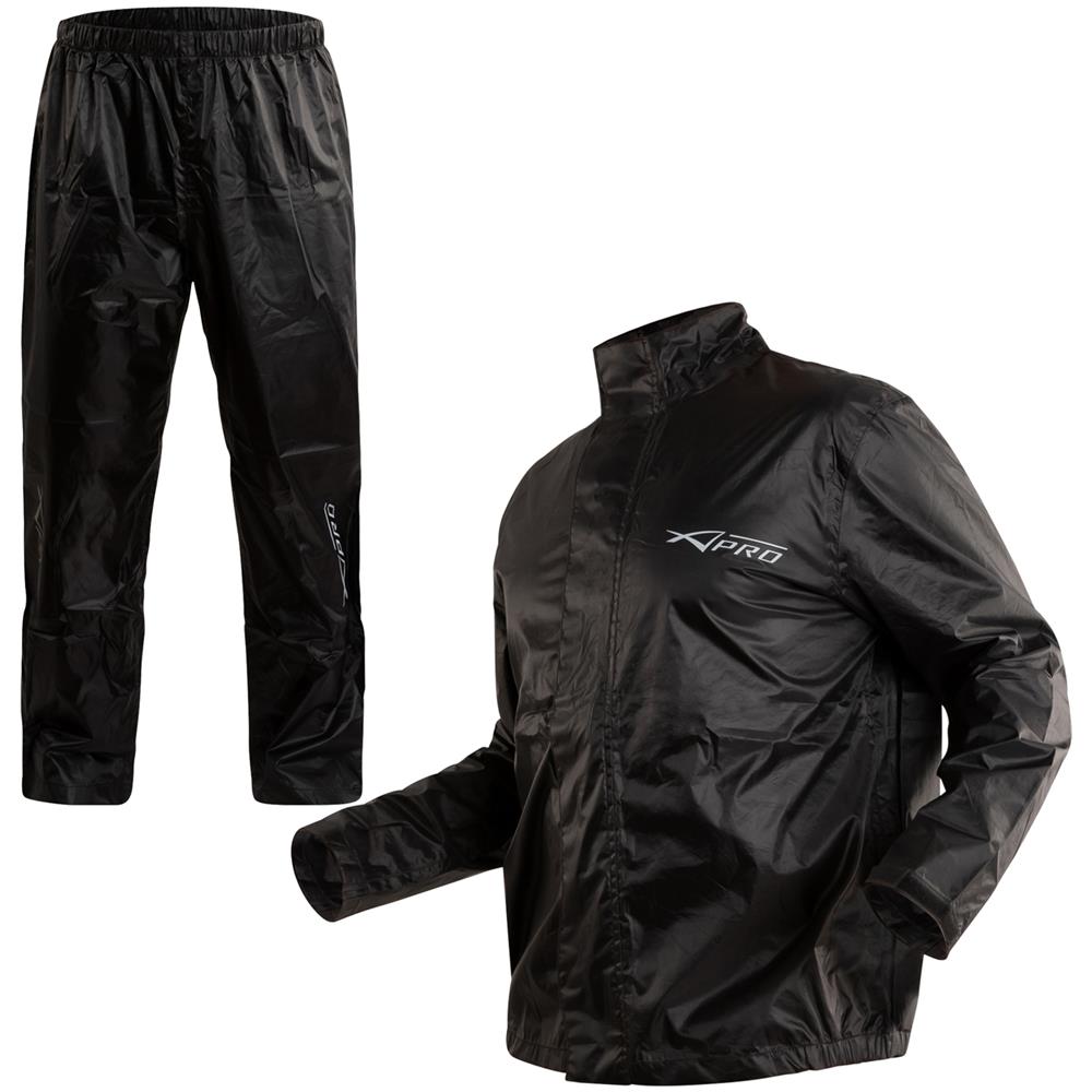 Tuta Impermeabile Antipioggia Moto Giacca Antiacqua Pantaloni Scooter Nero S - Foto 2