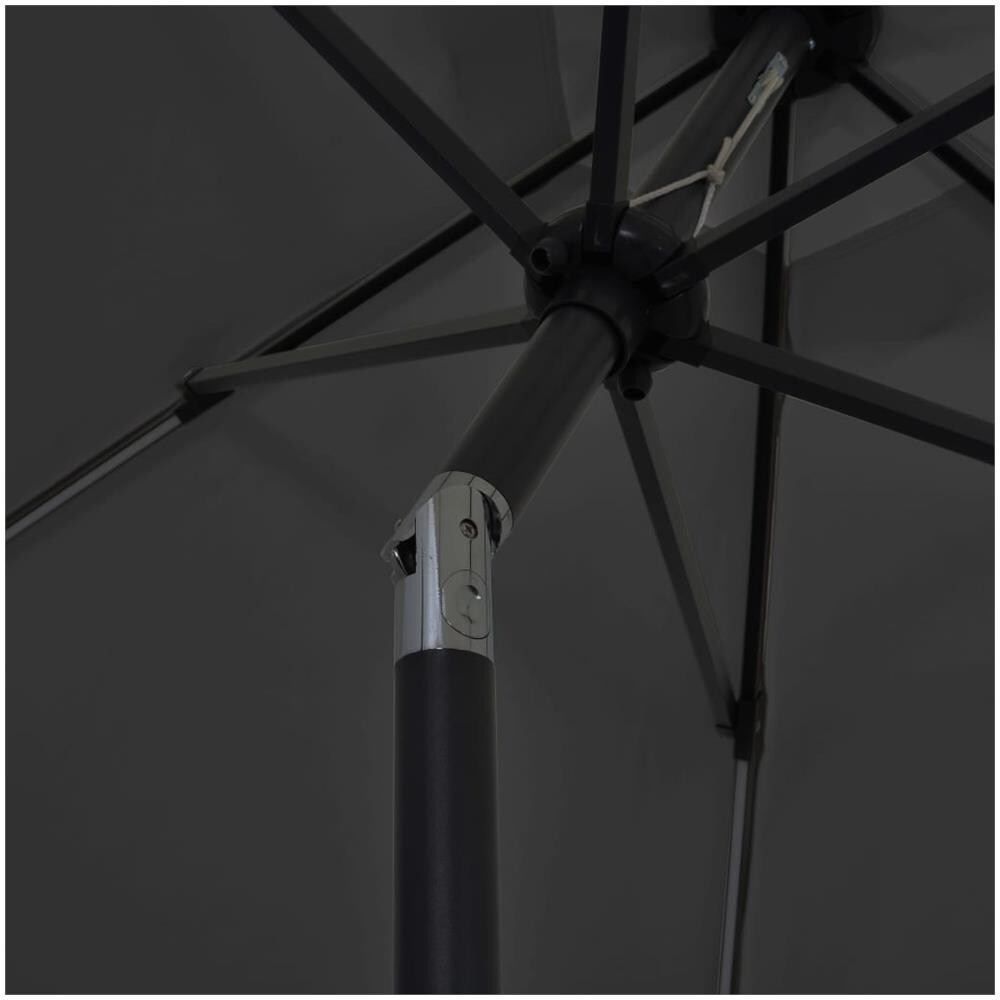 Ombrellone con Luci a LED e Palo in Alluminio 300 cm Antracite - Foto 2