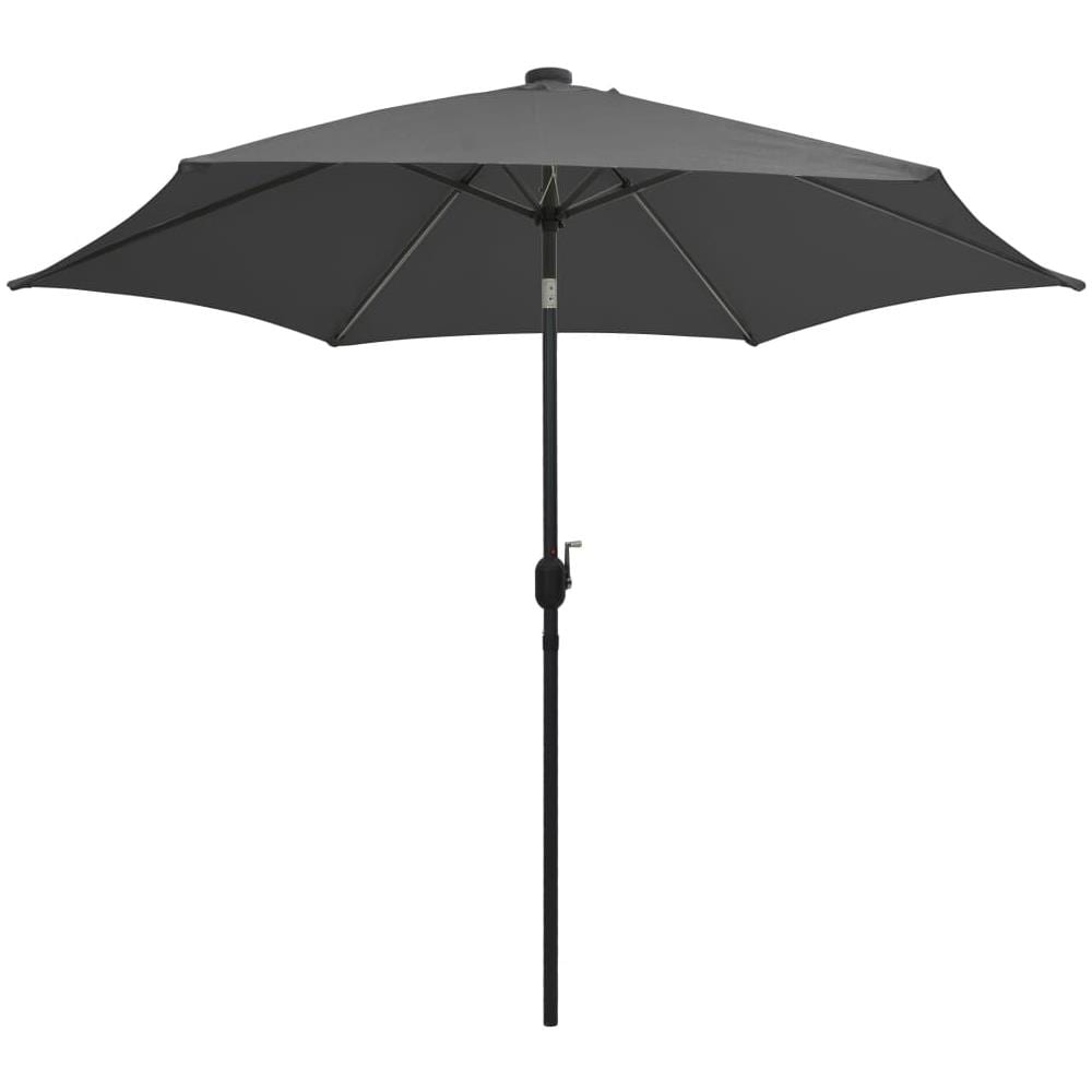 Ombrellone con Luci a LED e Palo in Alluminio 300 cm Antracite - Foto 3