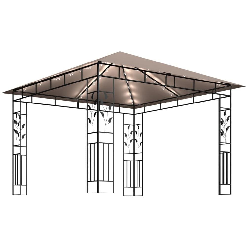 Gazebo con Zanzariera Luci LED 3x3x2,73 m Grigio Talpa - Foto 2