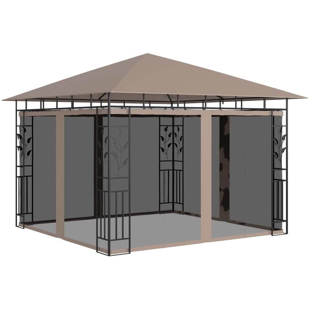 Gazebo con Zanzariera Luci LED 3x3x2,73 m Grigio Talpa - Foto 3