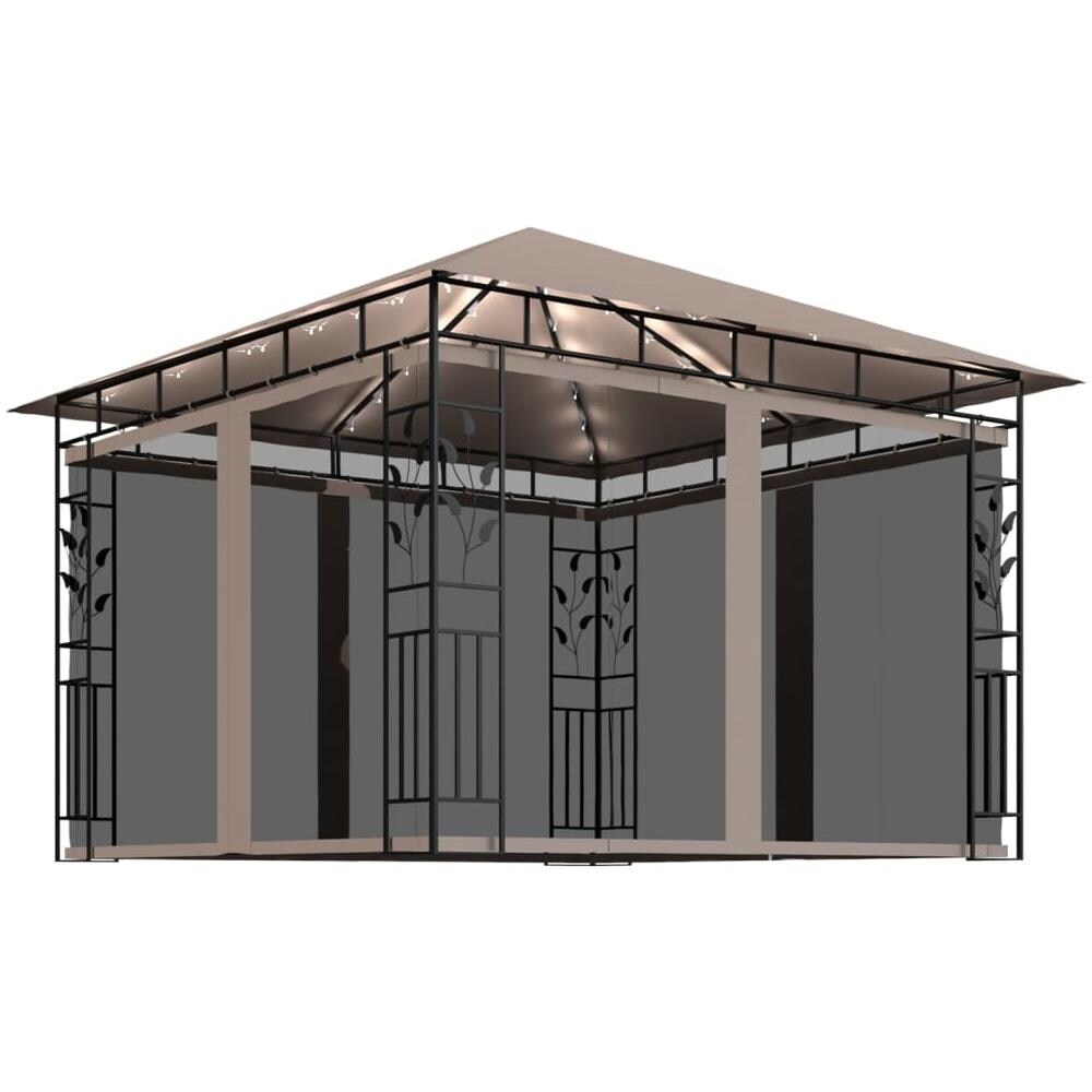 Gazebo con Zanzariera Luci LED 3x3x2,73 m Grigio Talpa - Foto 1