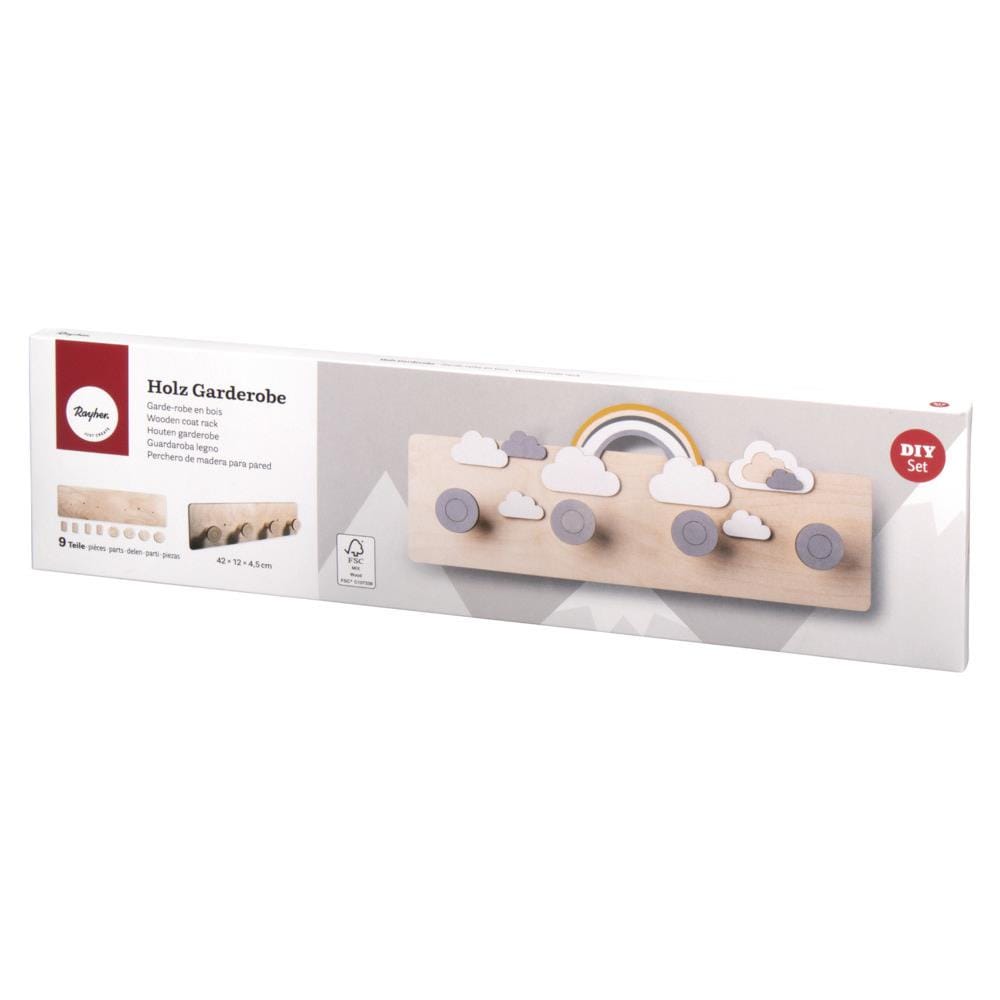 Appendiabiti In Legno Per Bambini Da Assemblare 42 X 12 X 4,5 Cm - Foto 1