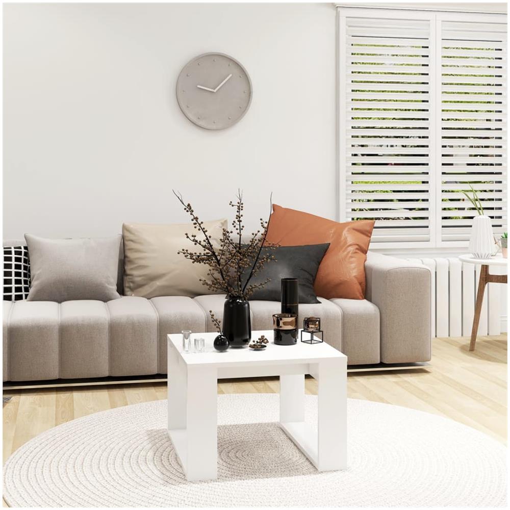 Tavolino Bianco 50x30x50 cm in Legno Multistrato - Foto 3